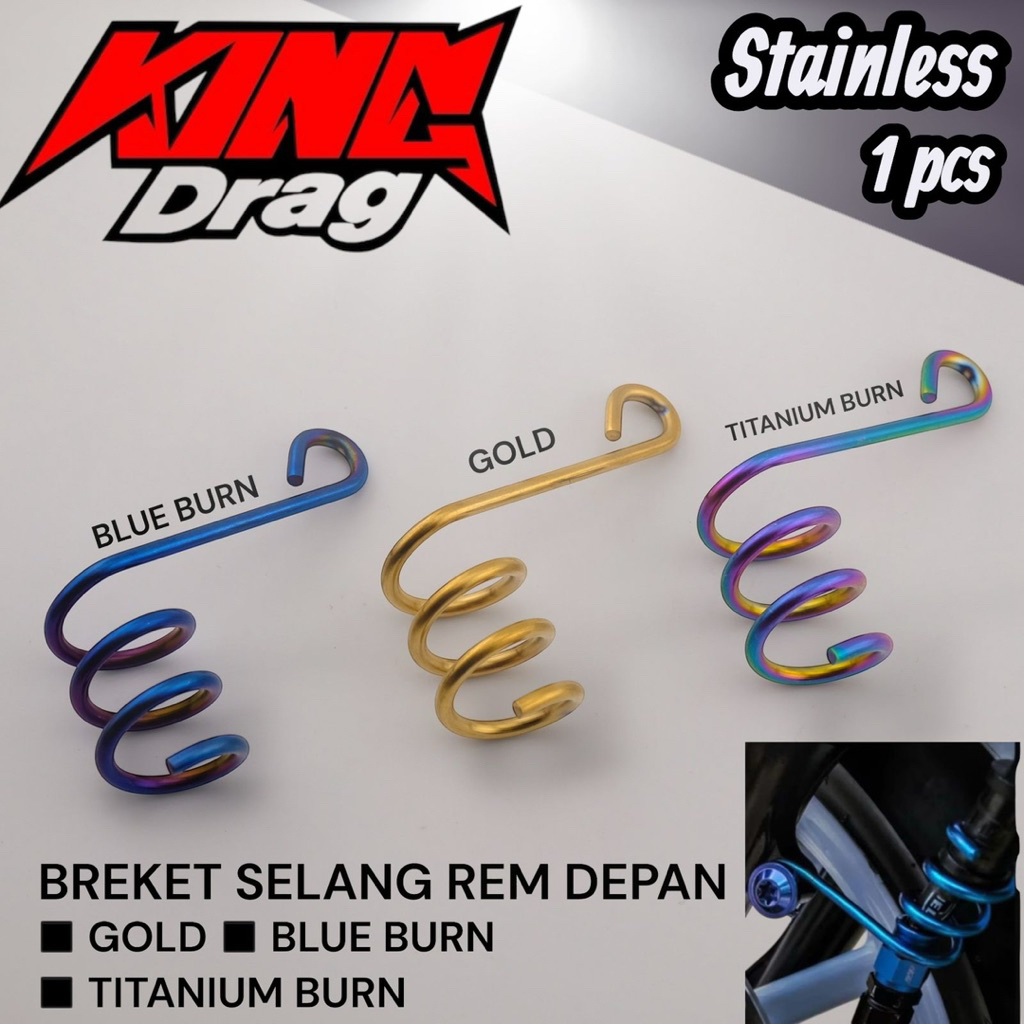 Breket selang rem depan stainless kawat selang rem depan stainless kingdrag vario125 150 beat scoopy