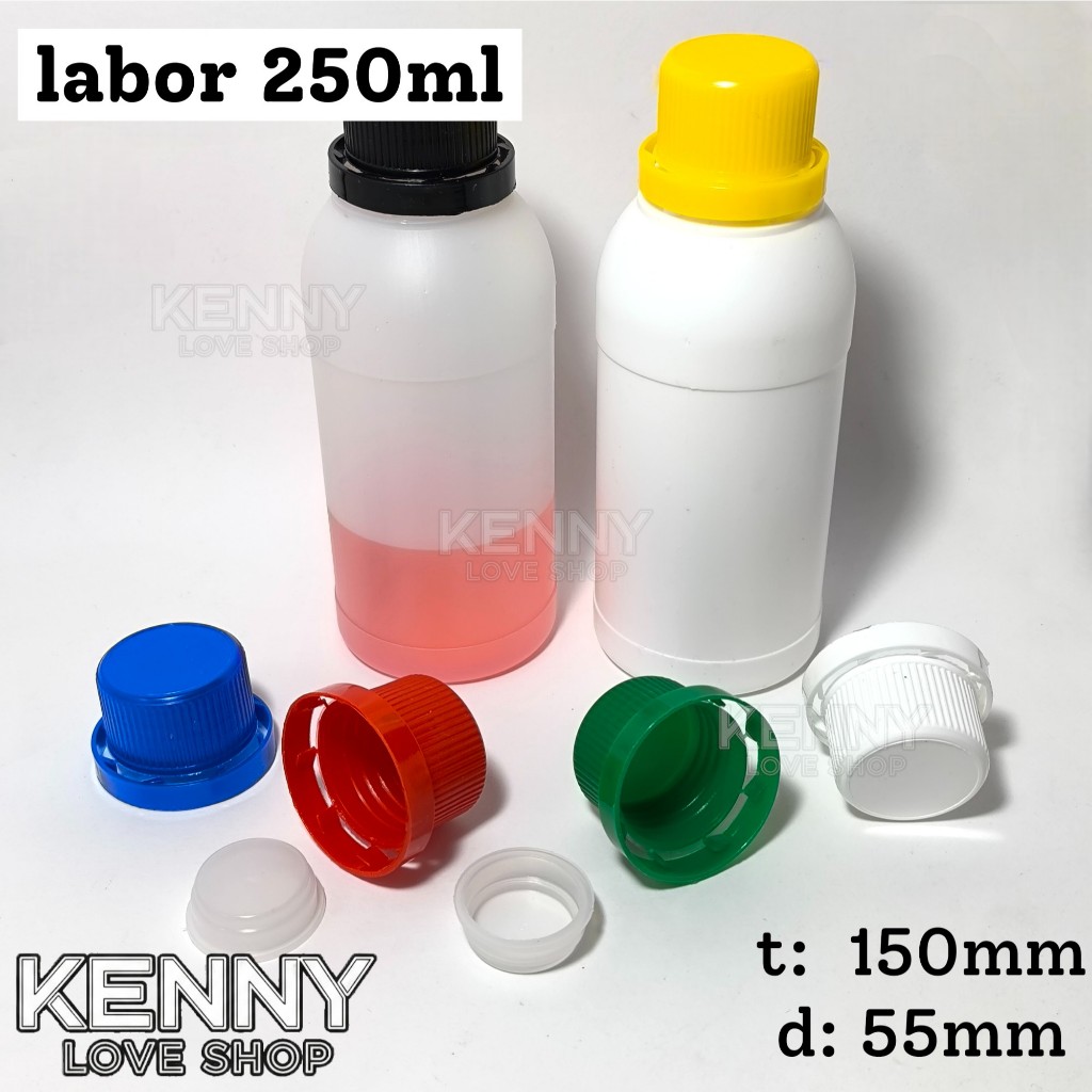 GOJEK GRAB Botol LABOR 250 ml agro Pert 250ml Plastik HDPE kimia pupuk Bulet cc putih bening