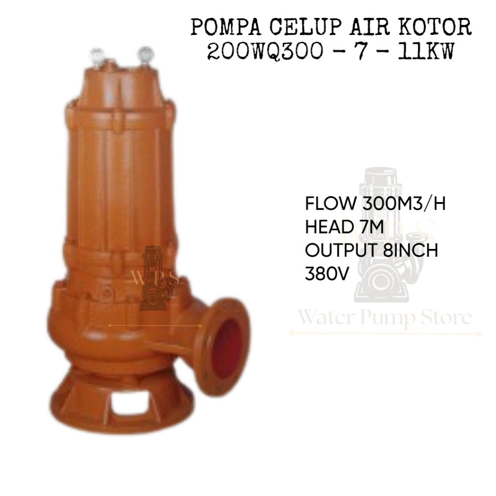 POMPA CELUP AIR KOTOR 200WQ300 - 7 - 11KW MERK GINPUMP