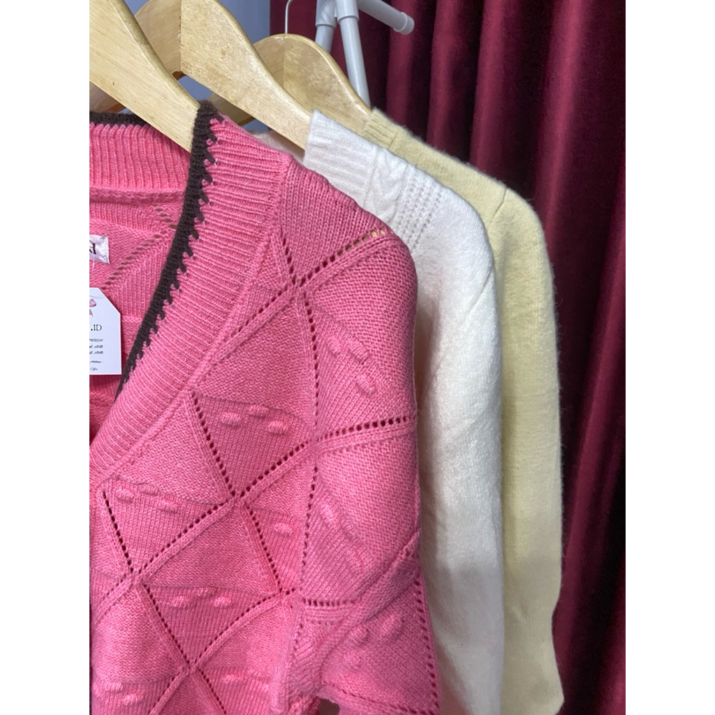 Cardigan Rajut Pink Fanta