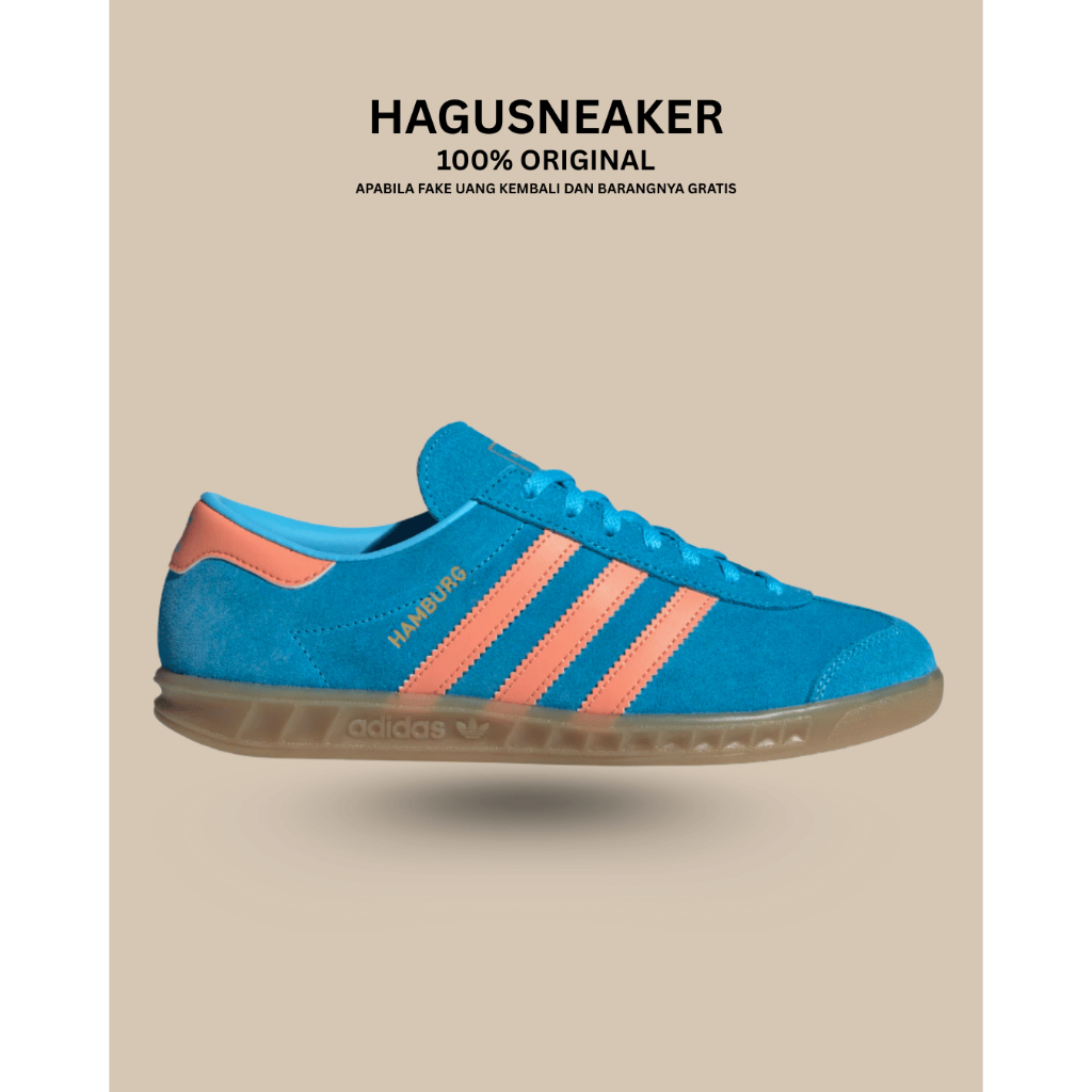 ADIDAS HAMBURG W [BLUE / ORANGE] #JS0682 GARANSI 100% ORIGINAL