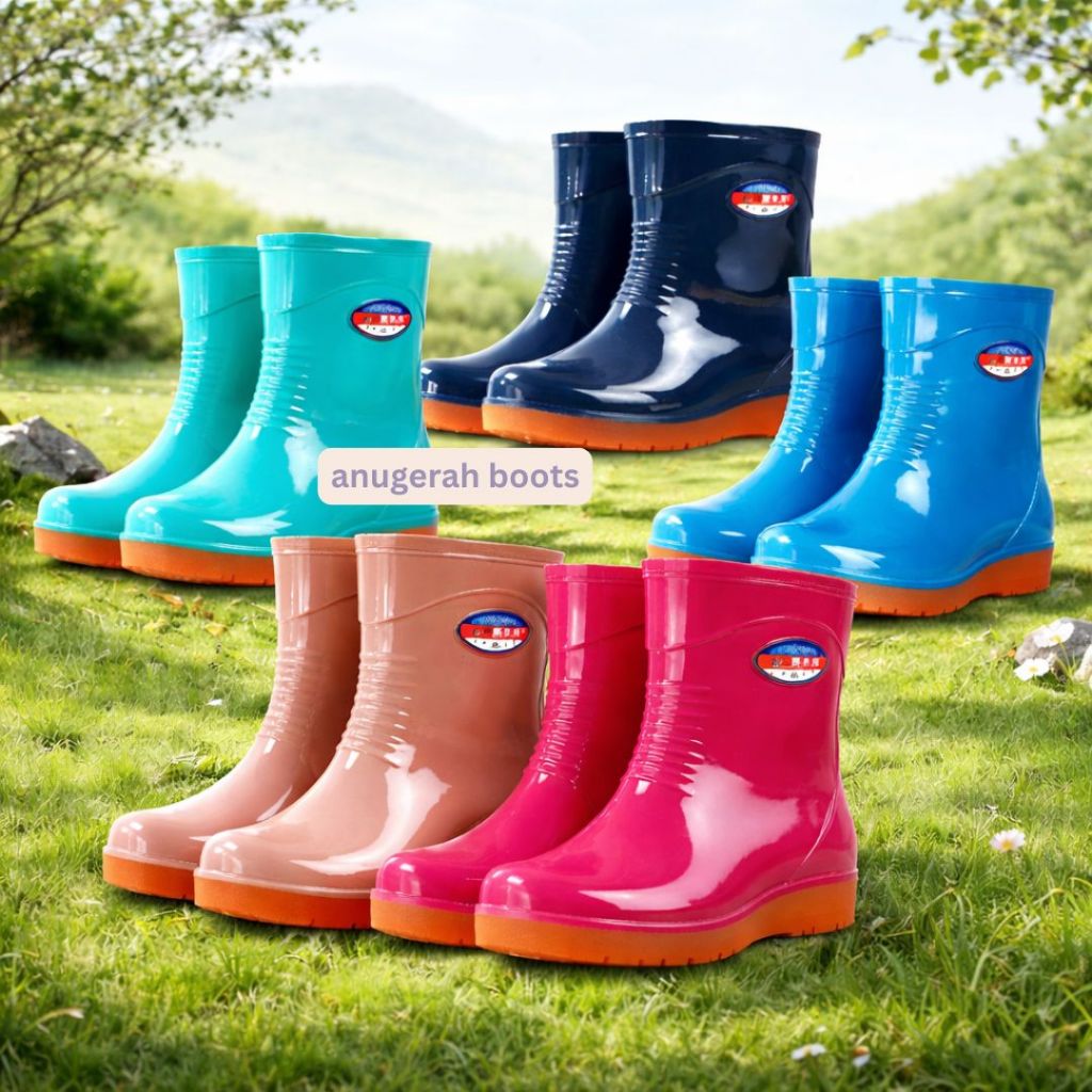 Sepatu Boots Wanita | Sepatu Karet Wanita | Boot Pendek - Boot Cewek 21cm