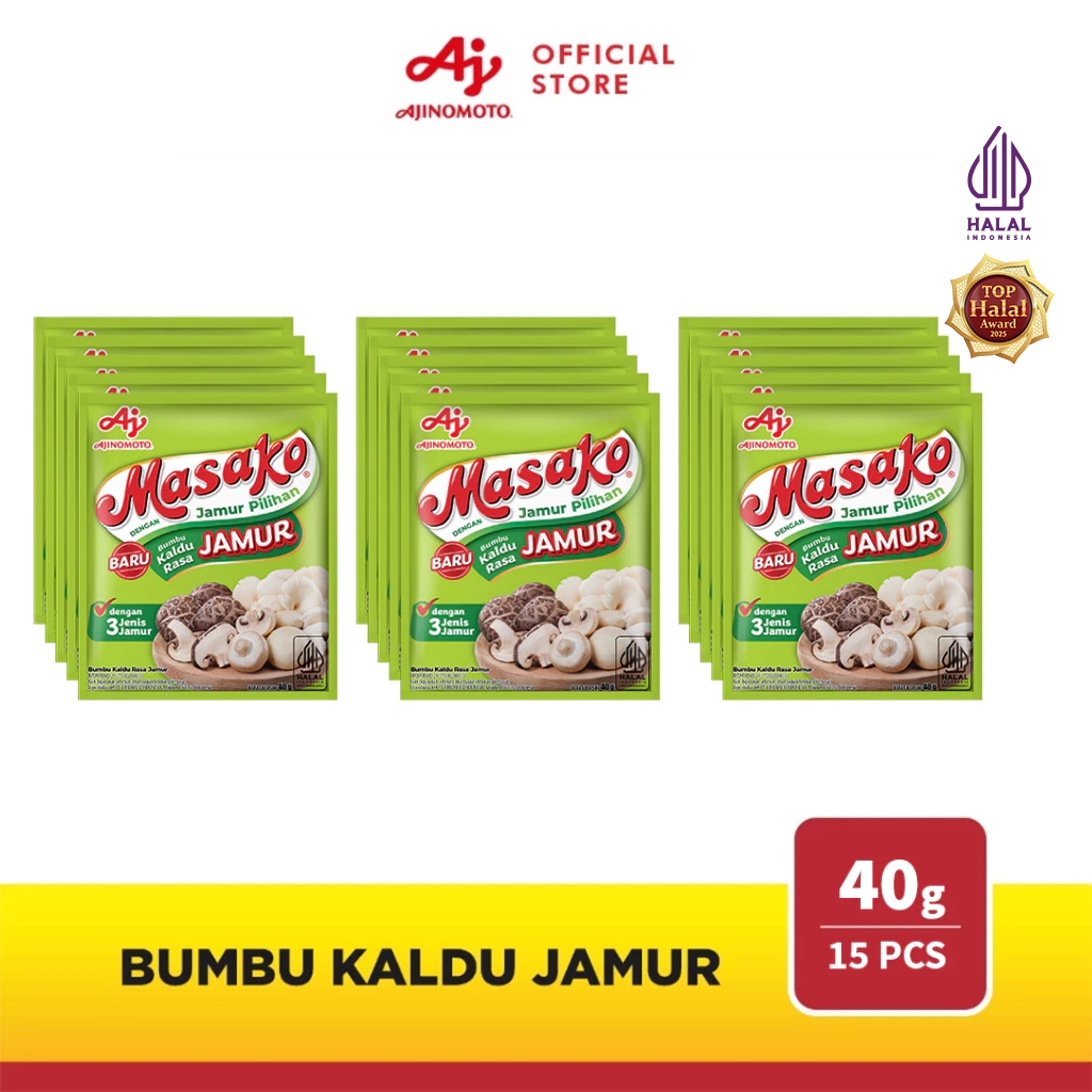Masako® Bumbu Kaldu Rasa Jamur 40g (15 pcs)