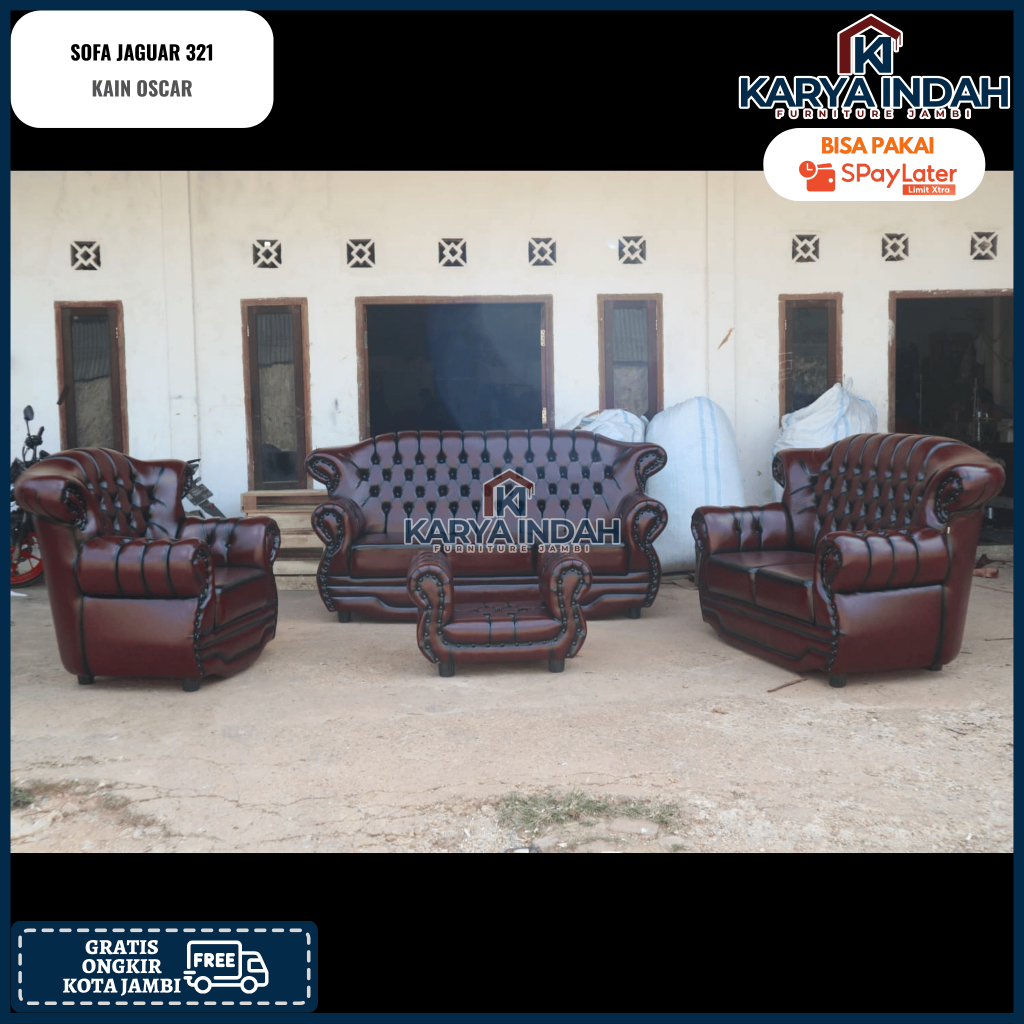 Kursi Tamu SOFA JAGUAR 321 JUMBO Kain Oscar Modern Minimalis