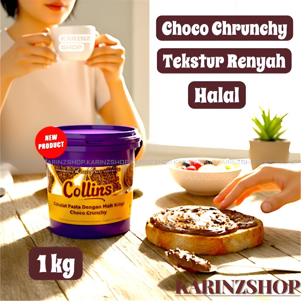 COLLINS CHOCO CRUNCHY 1 kg Selai Cokelat Crunchy Chocolate Jam