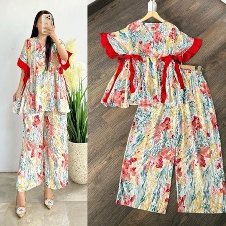 TERBARU NANIA SET RAYON 7/8 LD110 / SETELAN RAYON MOTIF KEKINIAN / SETELAN WANITA CELANA KULOT / ONE