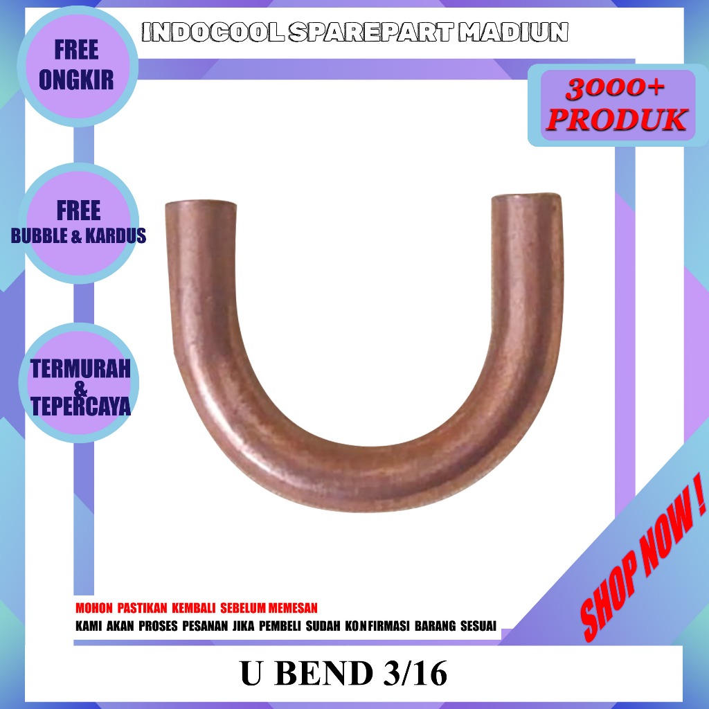 U3/16 U BEND NON RING / U BEND TEMBAGA / U BEND UKURAN 3/16