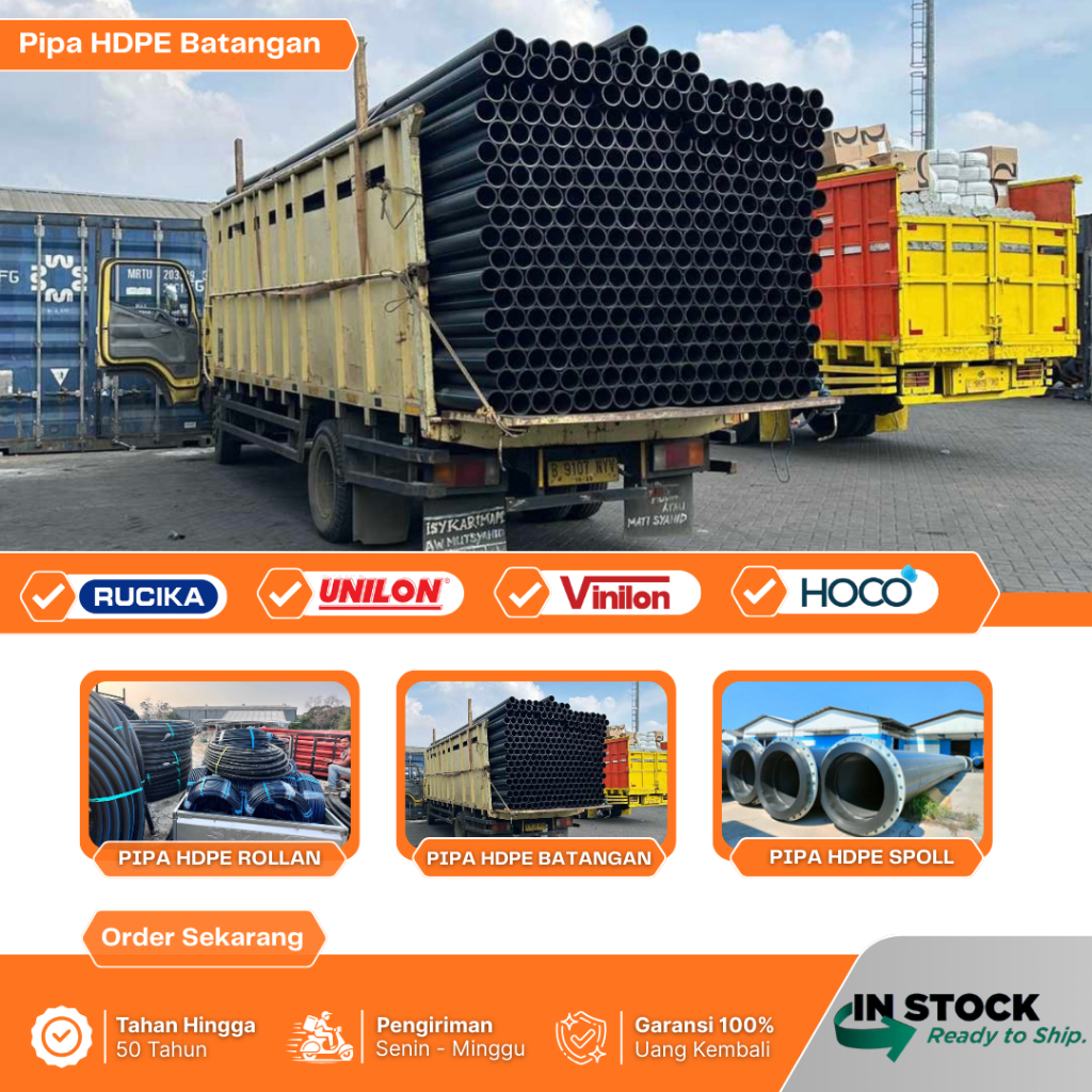 Pipa hdpe 5'' Inch ( 125mm ) PN16 Batangan @6 / Pipa HDPE Murah
