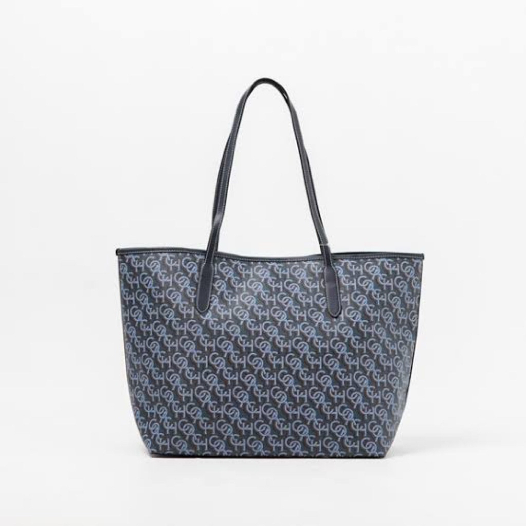Coach Tote Bag Blue Monogram