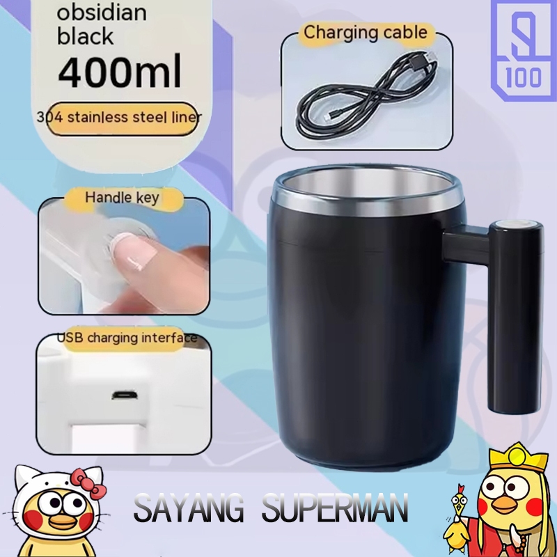 Mug Pengaduk Magnetik Kopi Listrik Portabel