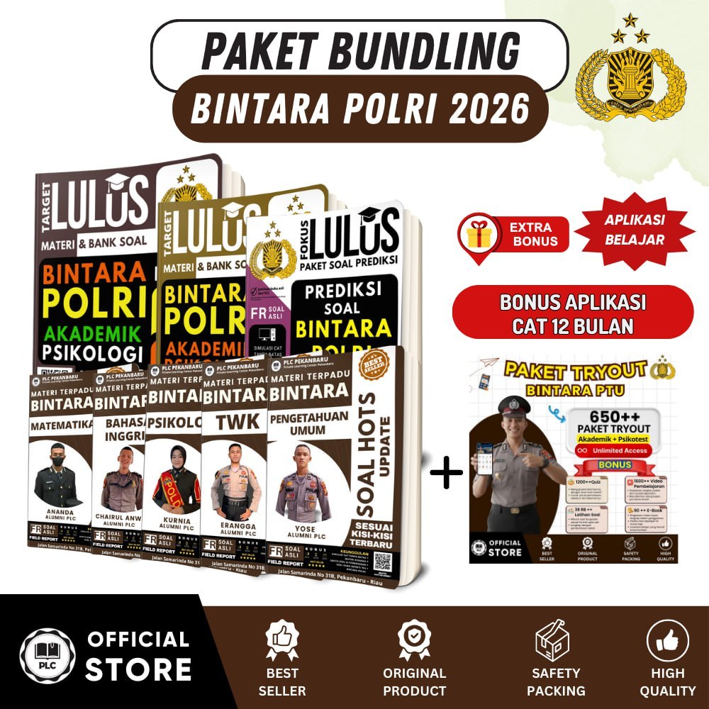 PLC - Buku Persiapan Tes Masuk Bintara POLRI 2026 - Semua Versi