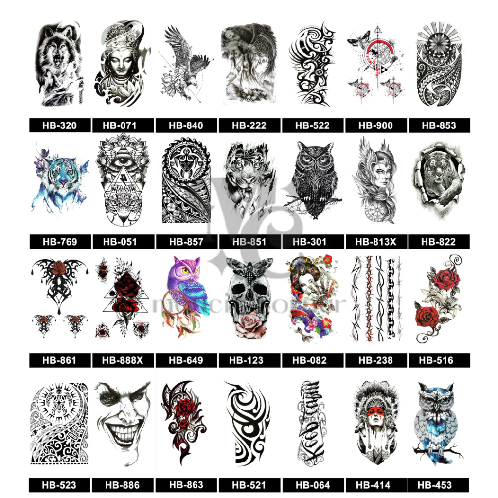 MONCI'S STICKER TATTOO TEMPORER - KODE HB SERIES | SHOUDLER STIKER TATO TEMPORER | TATTO STIKER TIDA
