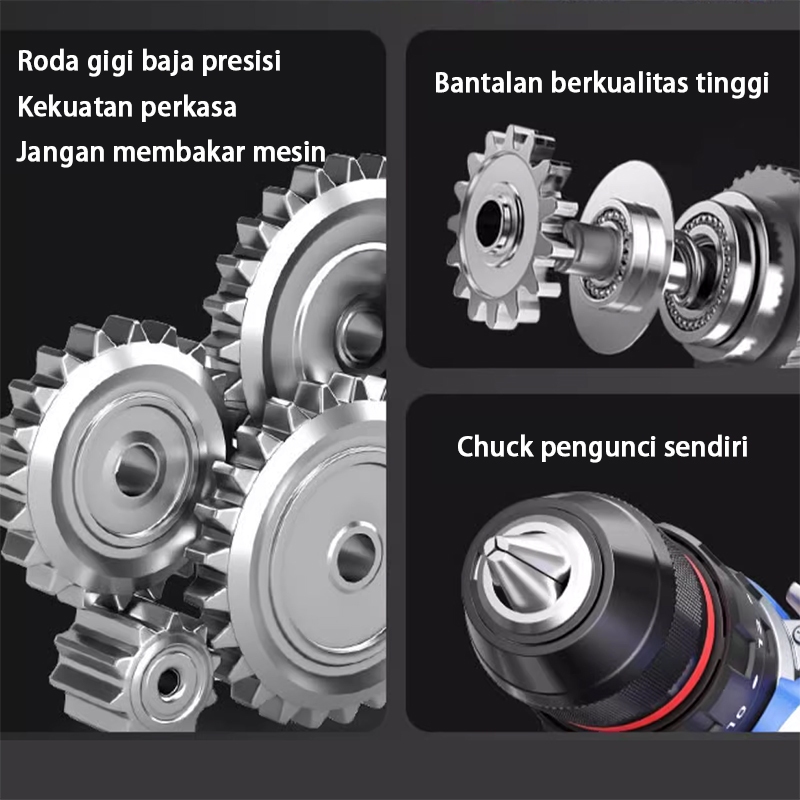 Jld 766V Mesin Bor Baterai Tangan Cordless Cordless Electric Drill-Dua Baterai Impact Drill Cordless