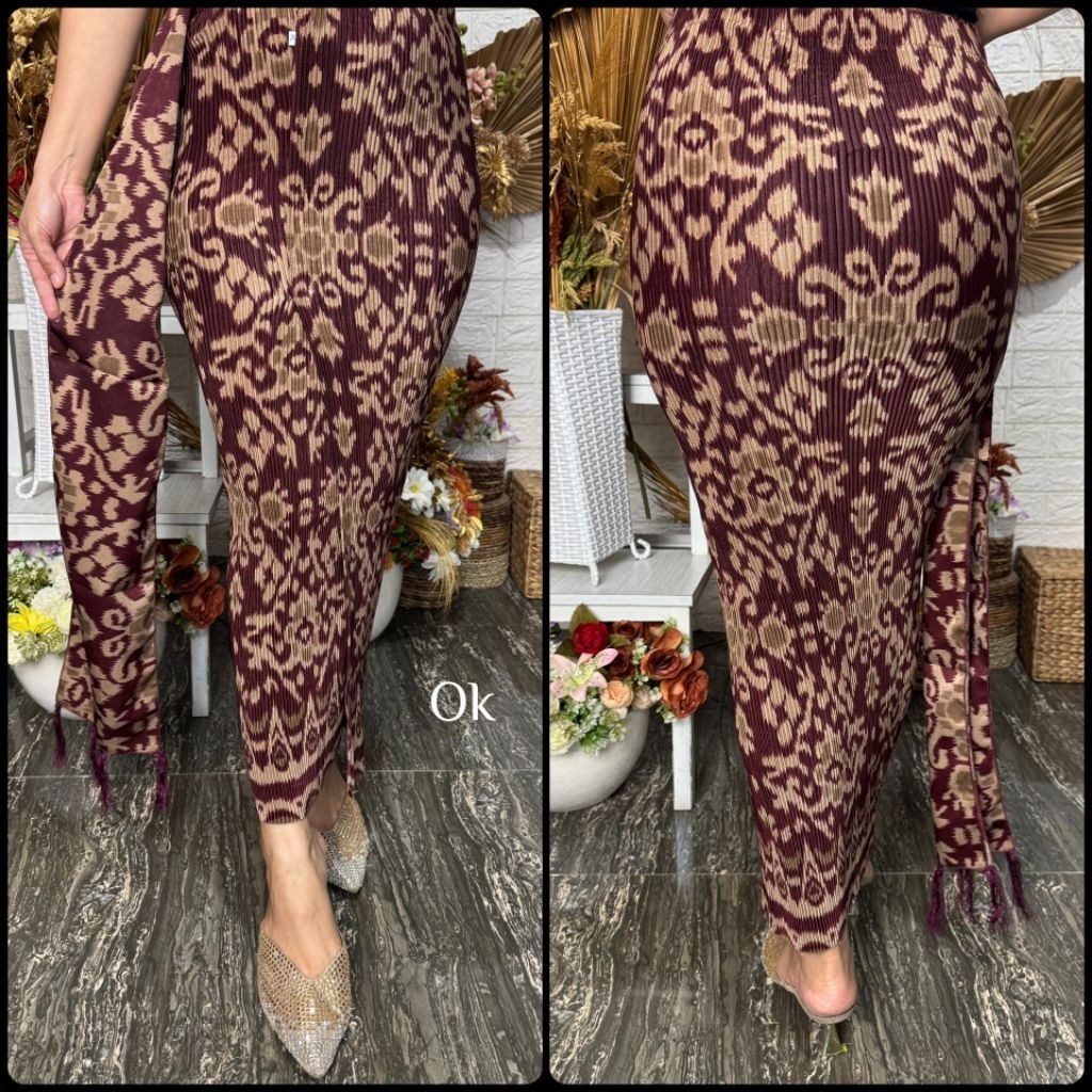 kamen Jadi Plisket Set Selendang etnik bali bawahan tradisional wanita bali setelan kebaya