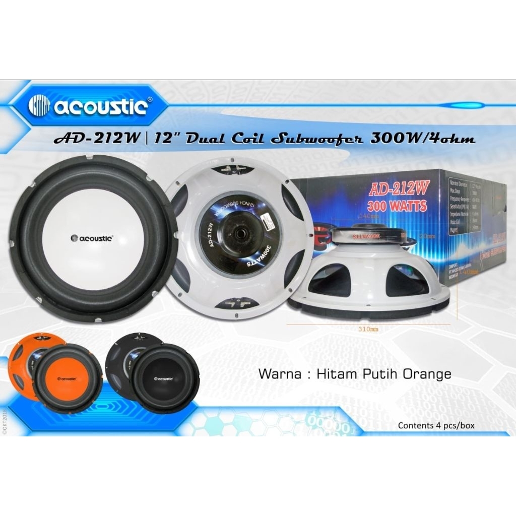 Subwoofer 12" Acoustic DobelCoil AD212 W