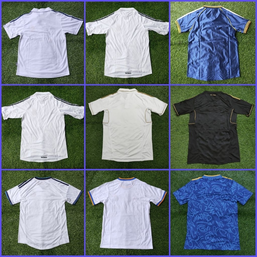 JERSEY BOLA RETRO REAL MADRID HOME AWAY 3RD THIRD 1902 1998 1999 2000 2005 2006 2011 2012 2013 2021 