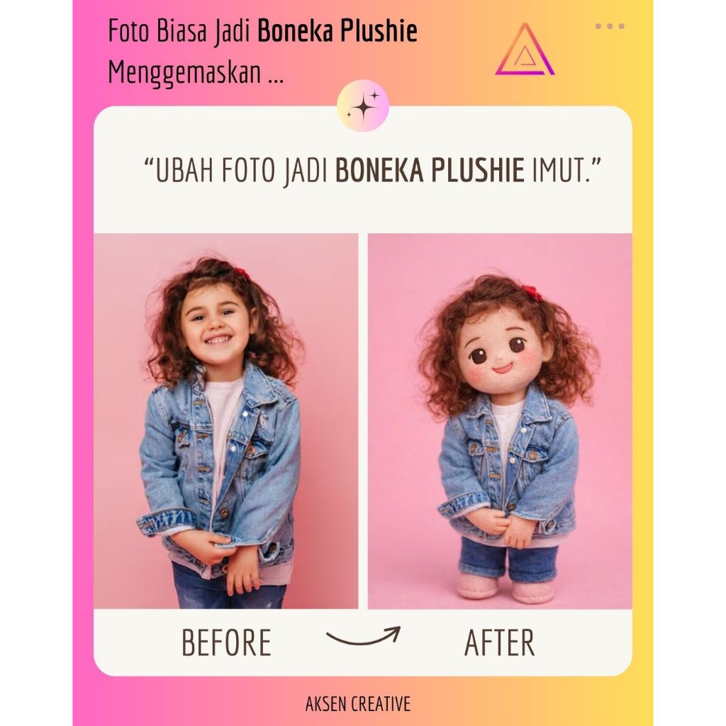 Jasa Edit Foto Jadi Boneka Plushie Lucu Custom | Ubah Foto Anak, Keluarga & Couple Jadi Boneka Imut 