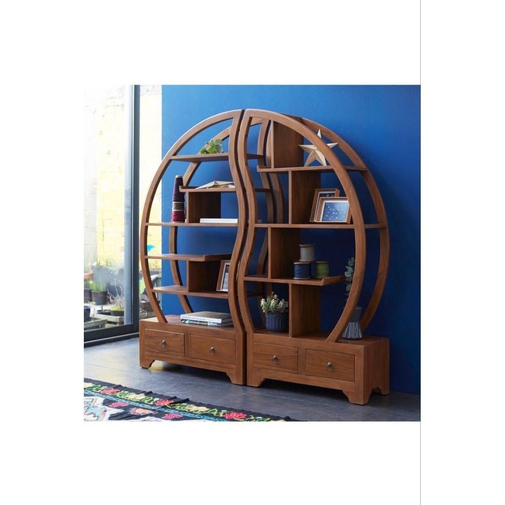 RAK BUKU MINIMALIS KAYU JATI SOLID / RAK HIAS MINIMALIS / RAK KAYU JATI