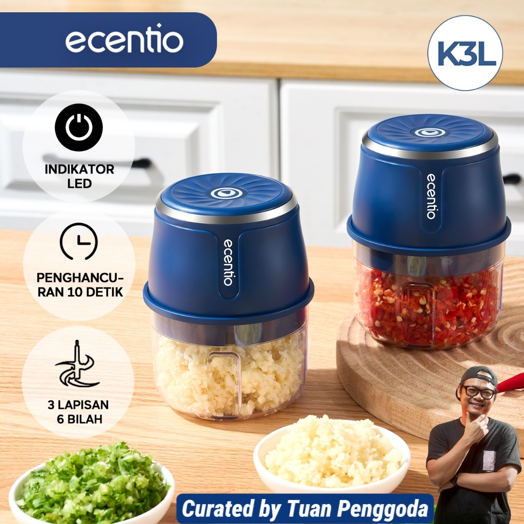 [Exclusive MarkasTuanPenggoda berbagi X Display] ecentio Mini Chopper Bawang Food Grade Penggiling D