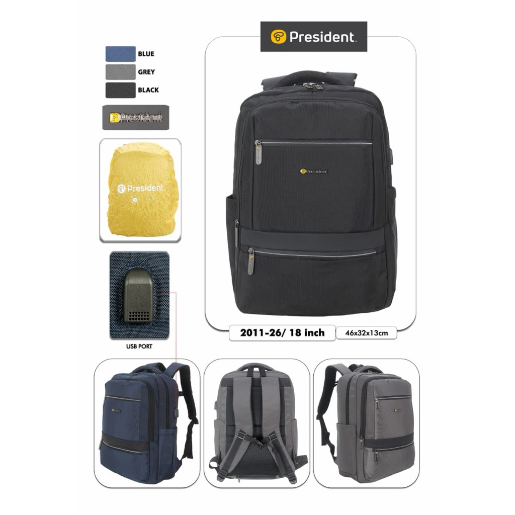 PRESIDENT 2011-26 18 / TAS  RANSEL PRESIDENT LAPTOP ORIGINAL / TAS LAPTOP PRESIDENT GARANSI RESMI 2 
