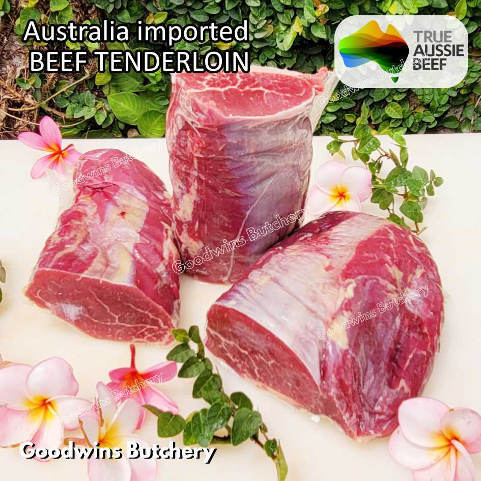 Beef TENDERLOIN Australia New Zealand NZ Brazil Wellington small roast cuts +/- 1kg | daging sapi im