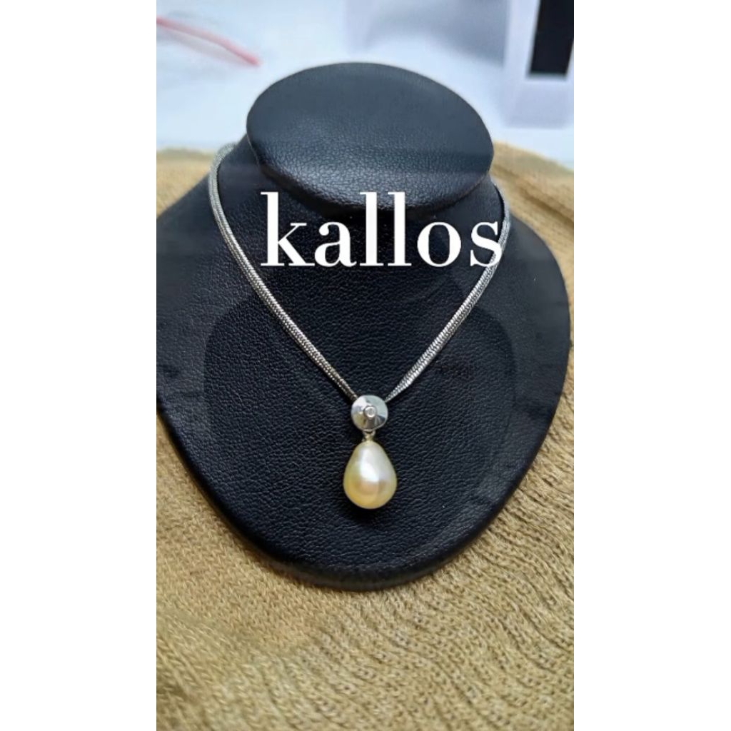 Liontin Mutiara Air Tawar Berlian dan Emas