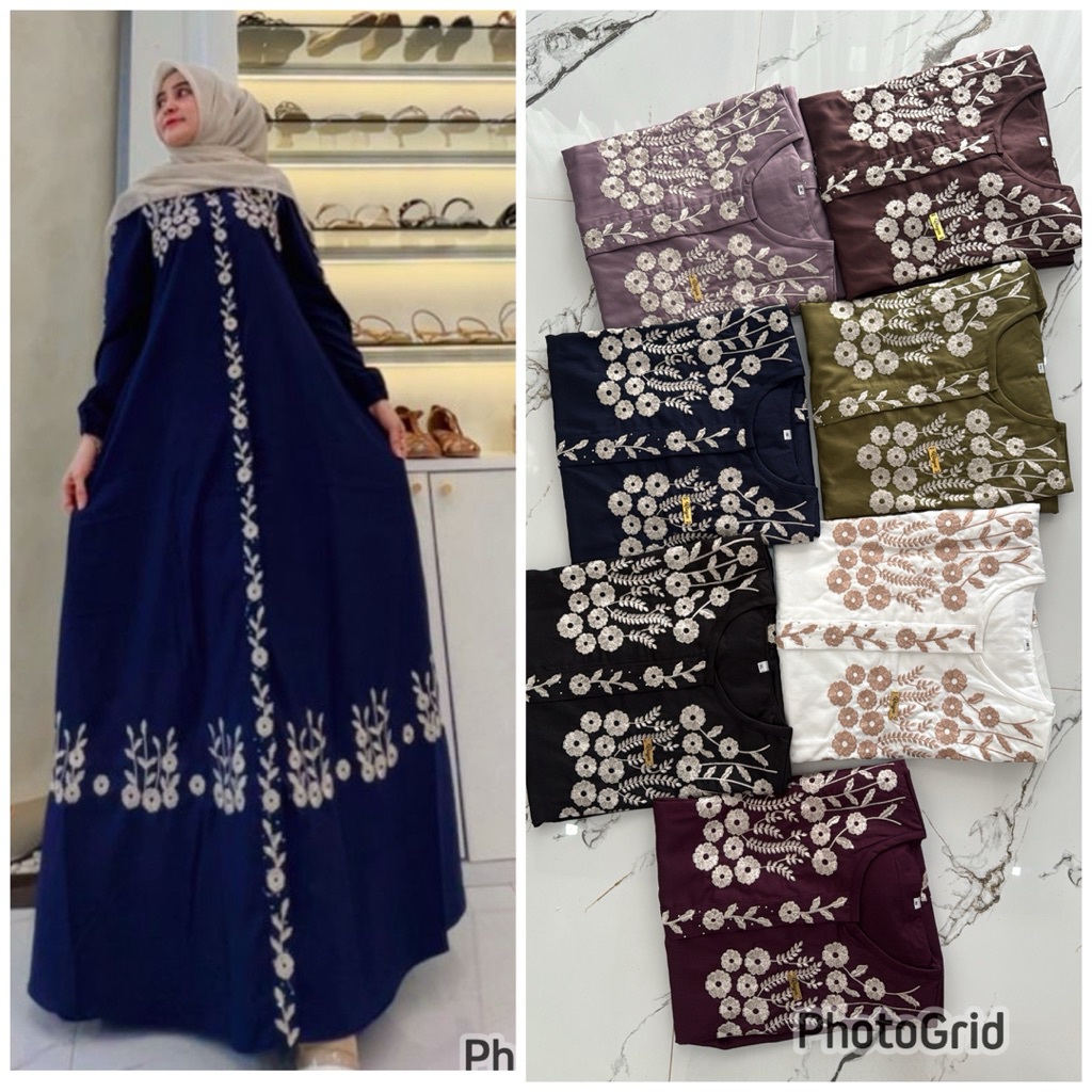 GAMIS BORDIR ACEH ORIGINAL by riabutik/ dress simple mewah elegant premium