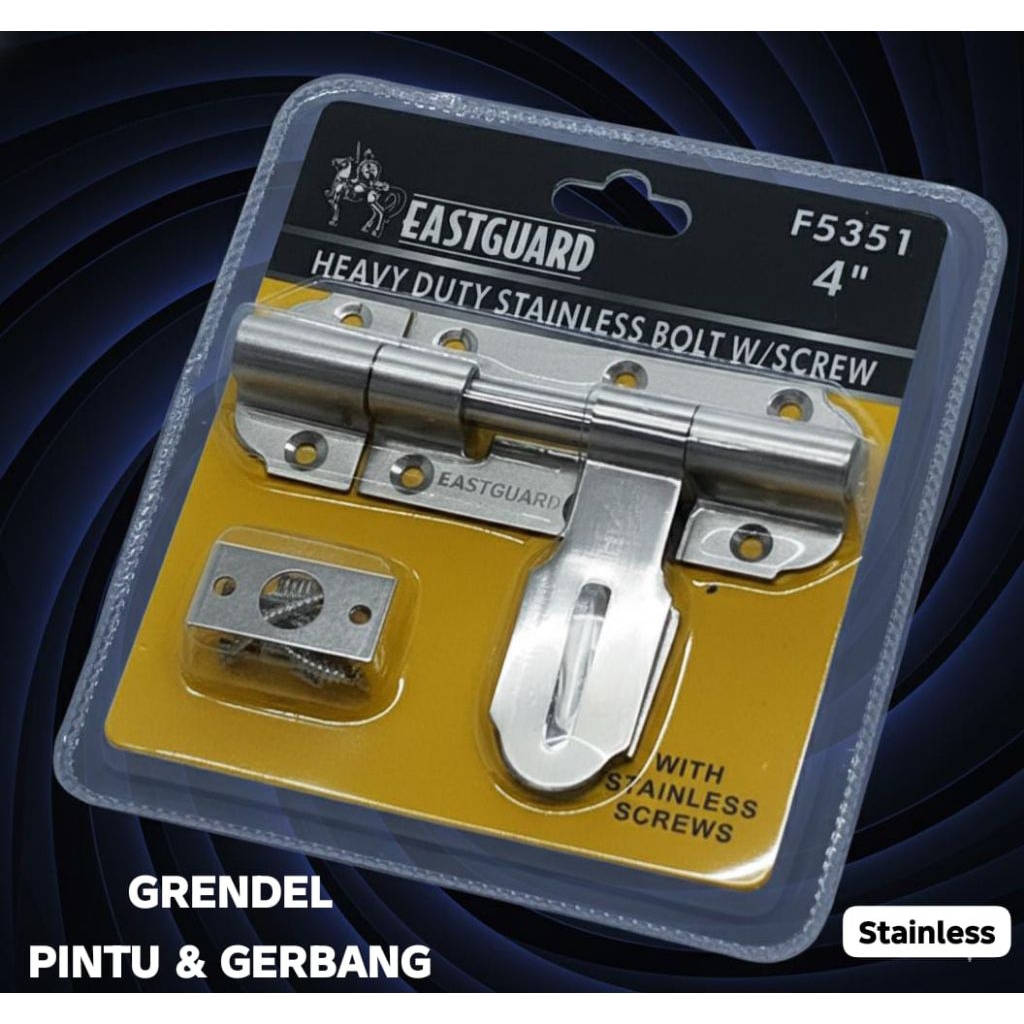 GROSIR 6 PCS  GRENDEL SLOT GERBANG EASTGUARD STAINLESS 4"-6"-8"-10" TEBAL - GRENDEL PAGAR OVERPAL
