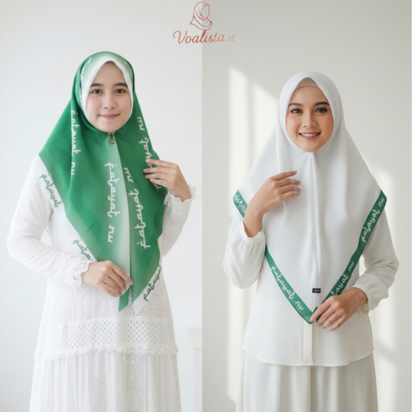 Hijab Voal Fatayat NU Twotone / Polos / Sublim Terbaru