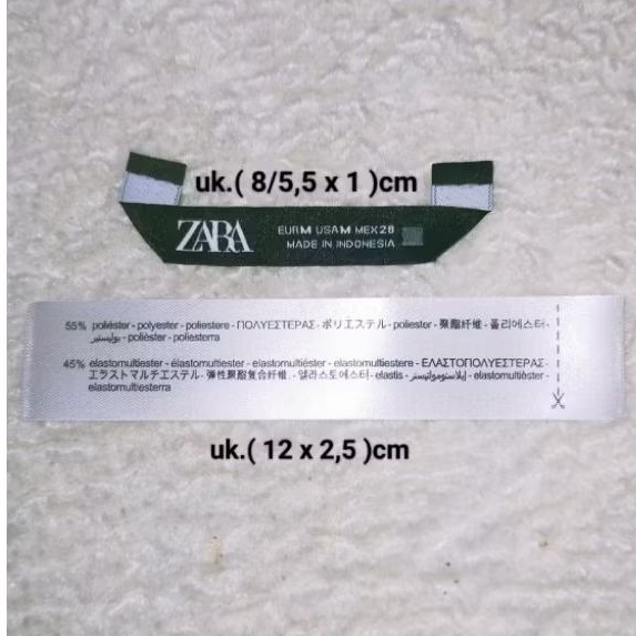 tag zara size wash misc label set