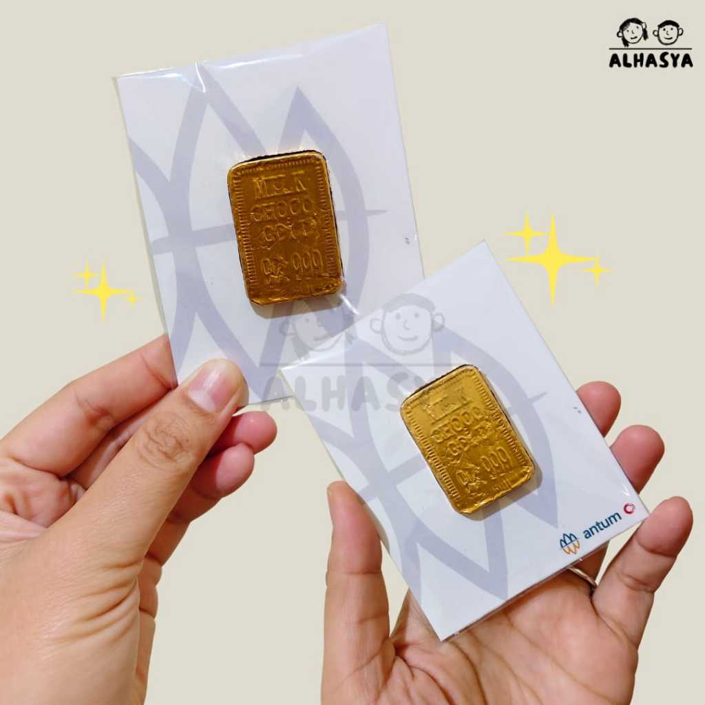 [BISA INSTANT] MINI GIFT COKLAT EMAS LOGAM MULIA GOLD BATANGAN HADIAH MUNGIL LUCU UNIK HAMPERS UNIK 