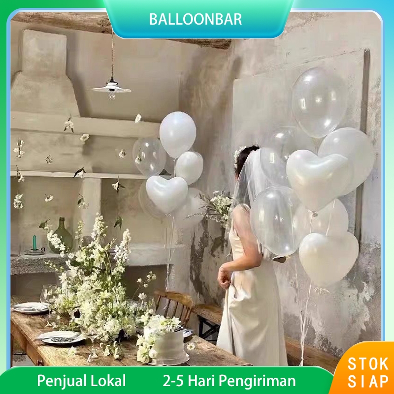 Balon mutiara 20 buah, balon lateks 12 inci, balon dekorasi pernikahan dan pesta dengan efek mutiara