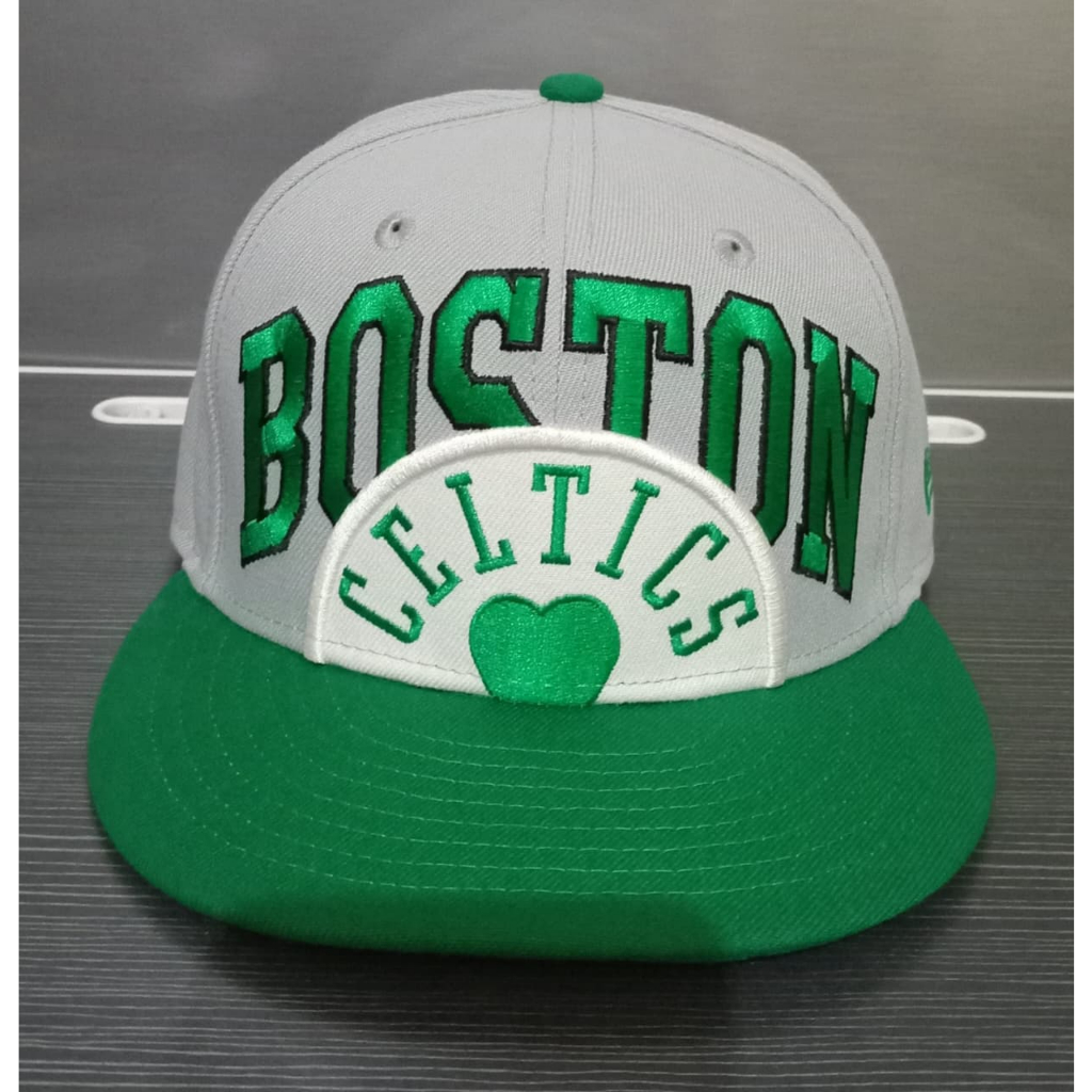 Topi New Era Boston Celtics NBA Clover Daun Leaf Big Logo Original