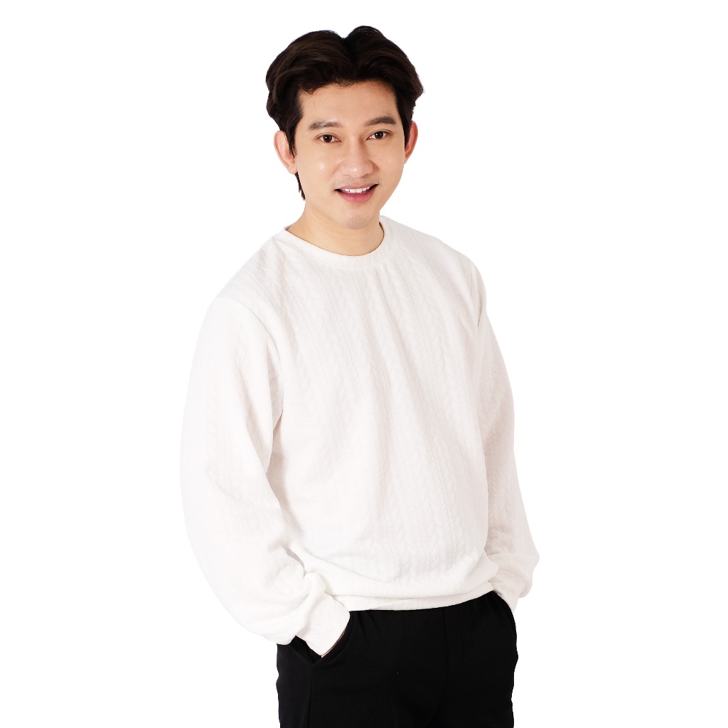 POSHBOY Gibraltar Kaos Lengan Panjang Pria Putih - Baju Longsleeve - Sweatshirt