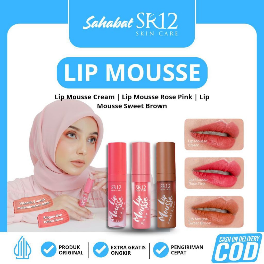 LIP MOUSSE CREAM SR12 LIPSTIK MATTE KOREA RINGAN TAHAN LAMA TIDAK LUNTUR / LIP TINT PEWARNA BIBIR RE