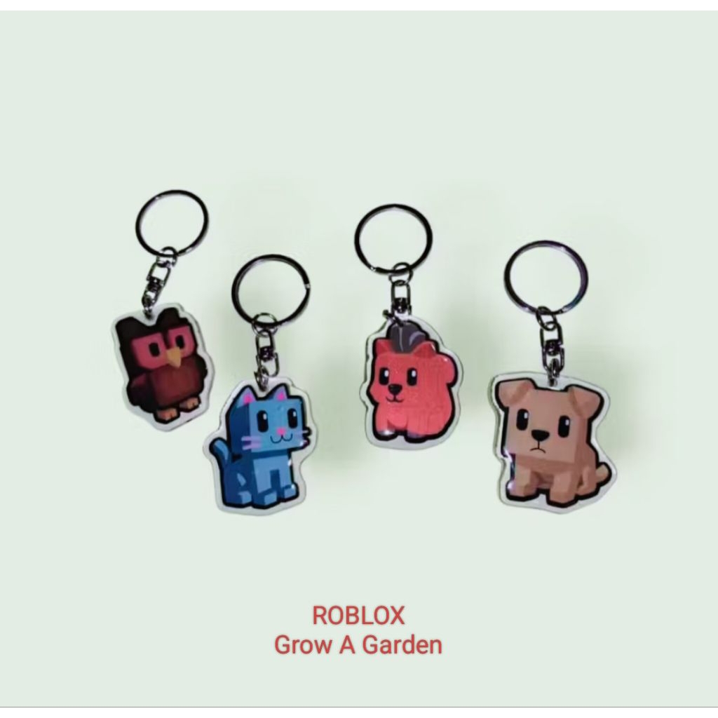 Gantungan Kunci ROBLOX Grow A Garden Pet Akrilik 4cm Tebal – Keychain Ring Besi