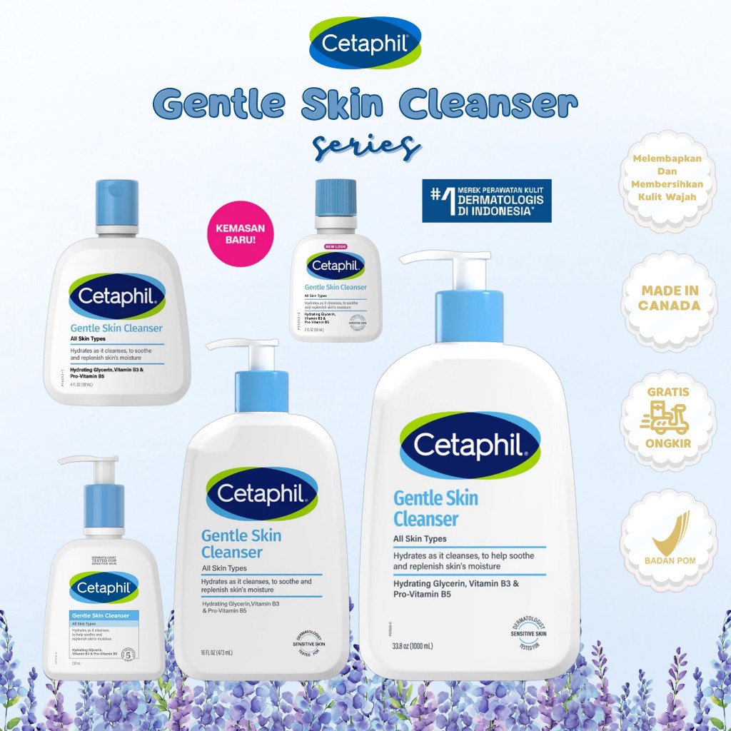 CETAPHIL Gentle Skin Cleanser (59ml / 118ml / 236ml / 473ml / 1000ml)