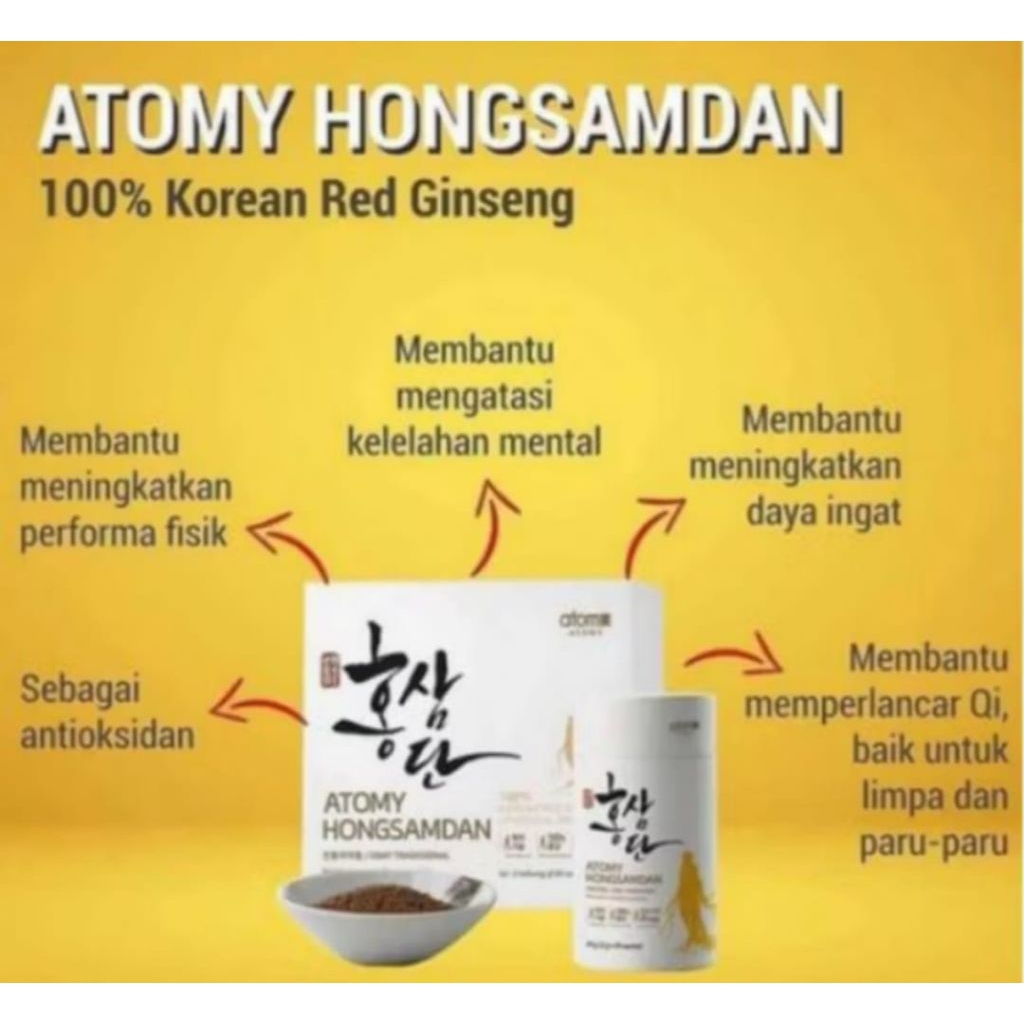 Hongsamdan red Ginseng Korea exp 2027 juni Atomy ORI segel aslinya isi 60 sachet