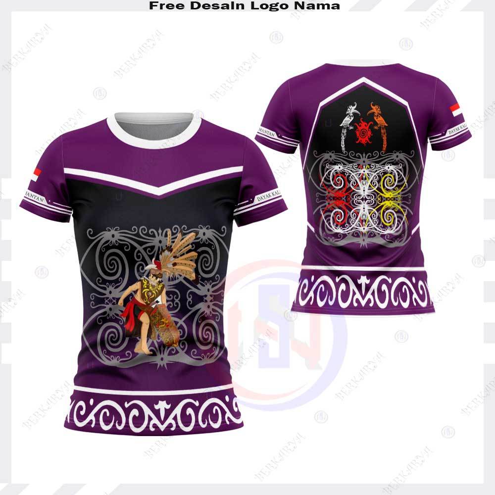 Baju Dayak Kalimantan / Baju Kaos Wanita Batik Dayak Kalimantan Fullprint/ Kaos Jersey Dayak Terbaru