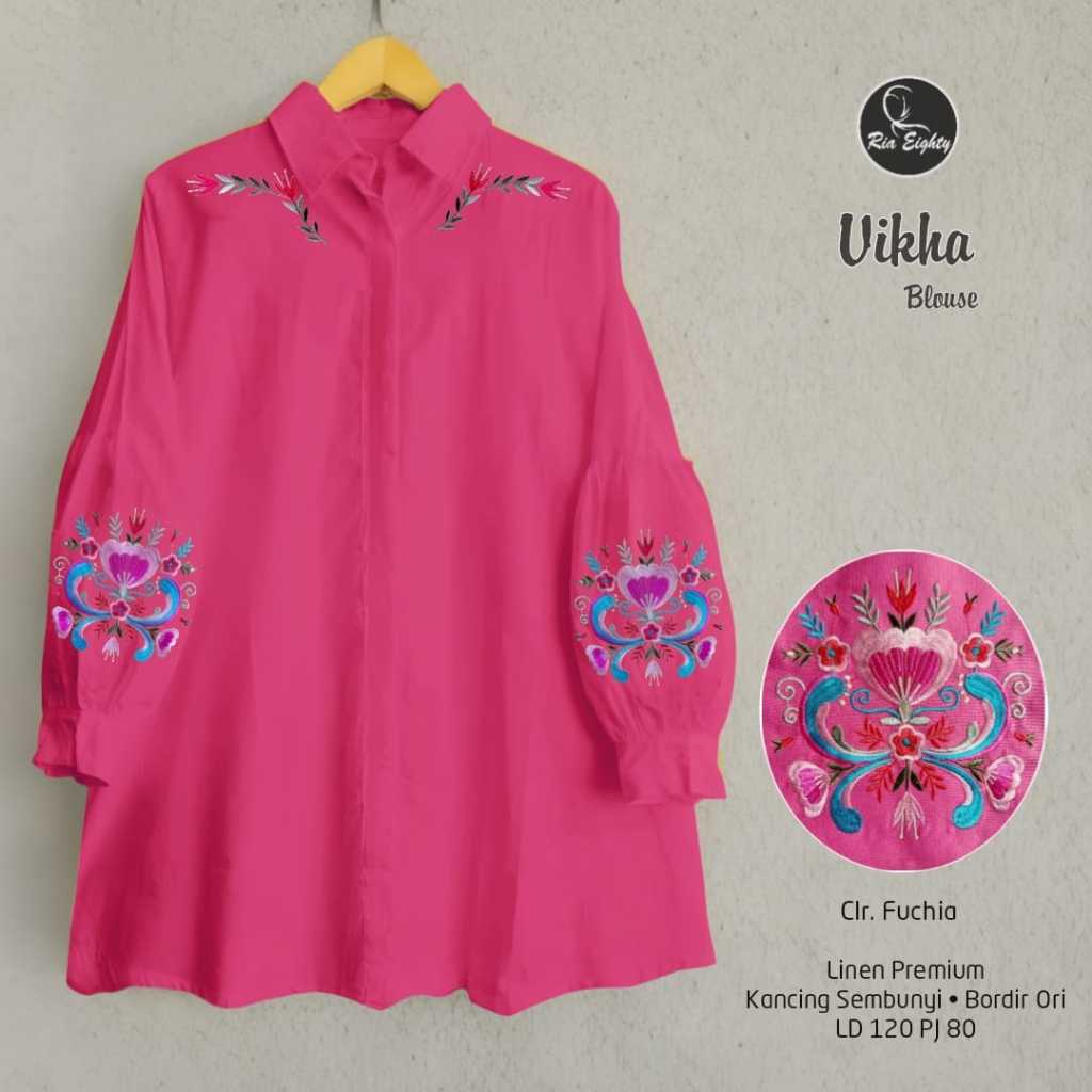 Vikha Fucia Kemeja JUMBO Ld 120 fit XXXL blouse polos / riaeighty