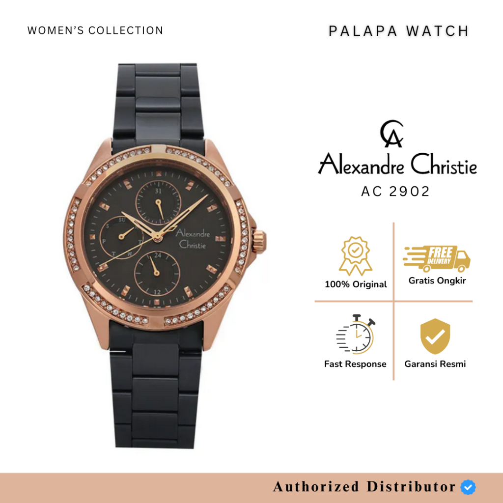 Jam Tangan Wanita Alexandre Christie AC 2902 / AC2902 Rantai Original