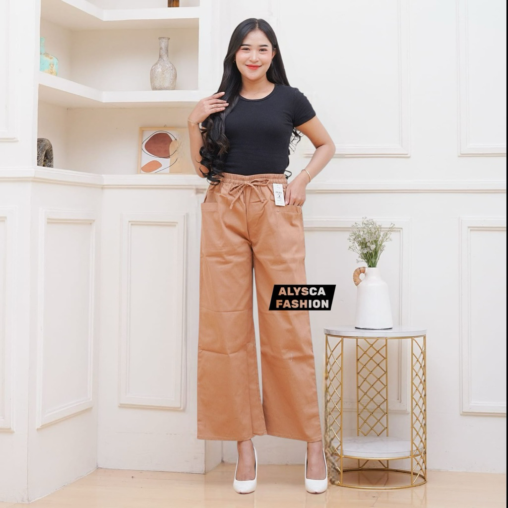 CELANA WANITA PANJANG JUMBO HARUKA PANTS KAIN TWILL STRETCH