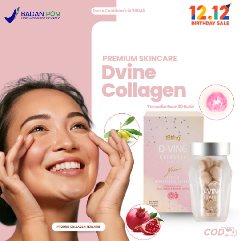 Dvine Kolagen Ori Kemasan Repack Permen Pemutih 100% Aslii