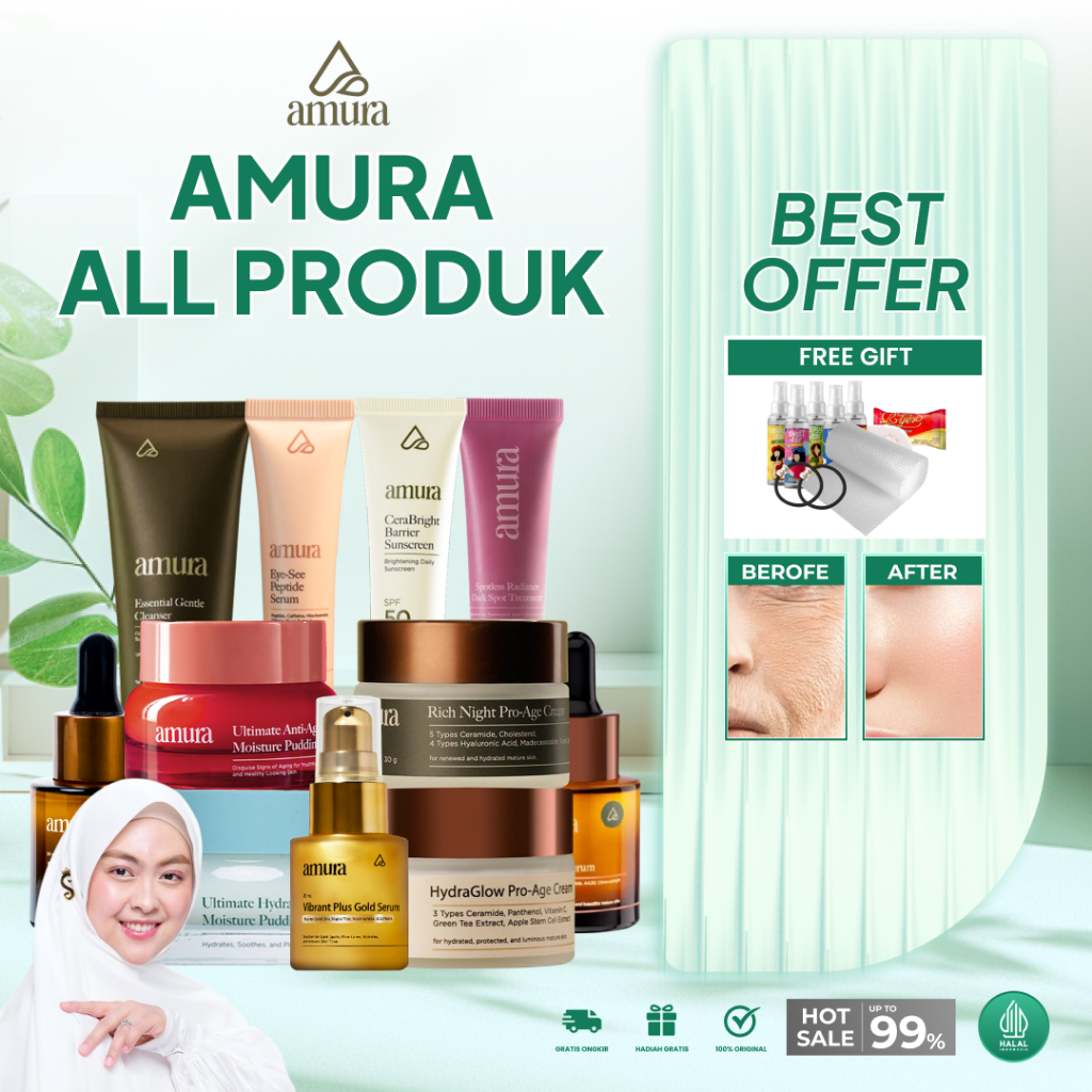 AMURA SKINCARE PENCERAH WAJAH SUNSCREEN PENGHILANG FLEK HITAM SKINCARE BUSUI BUMIL PROMO