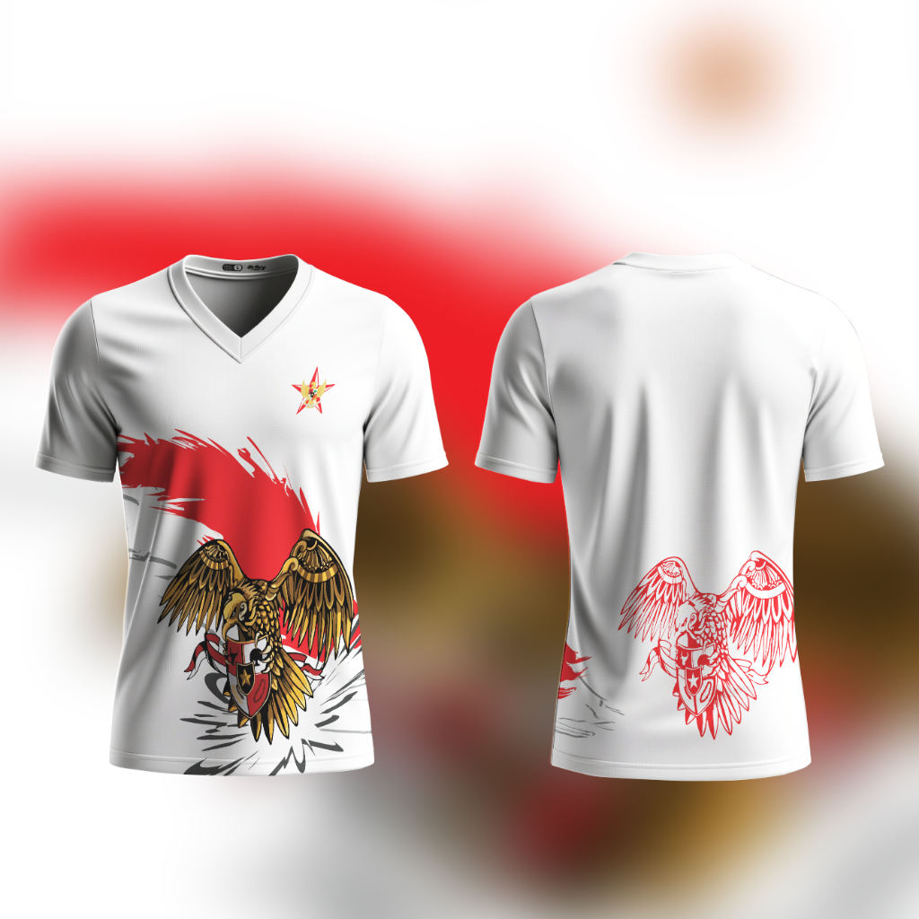 Jersey Timnas Merah Putih Baju Olahraga Volly Futsal Badminton Printing