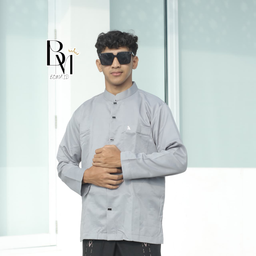 Kemeja Premium Sofi Grey Legan Panjang Sigaret//Bahan 100% Cotton Toyobo Premium High Quality