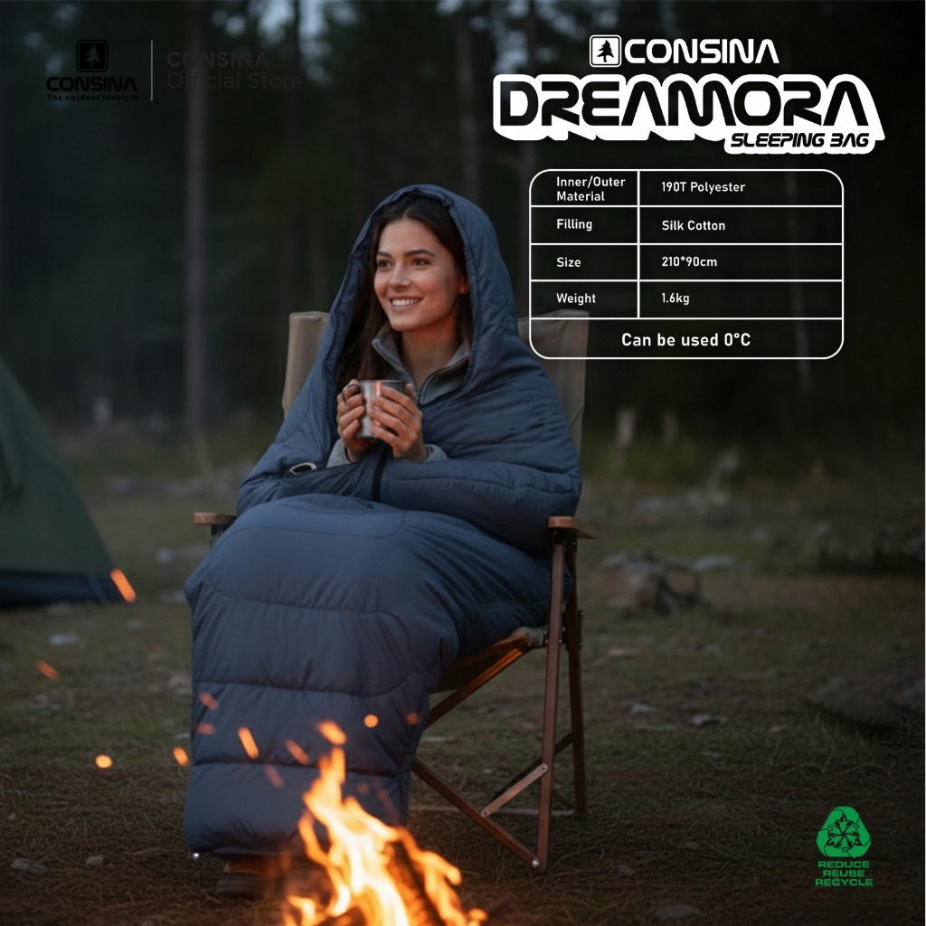 Consina Dreamora Sleeping Bag Kantung Tidur Gunung | Outdoor Expedition Hiking Camping