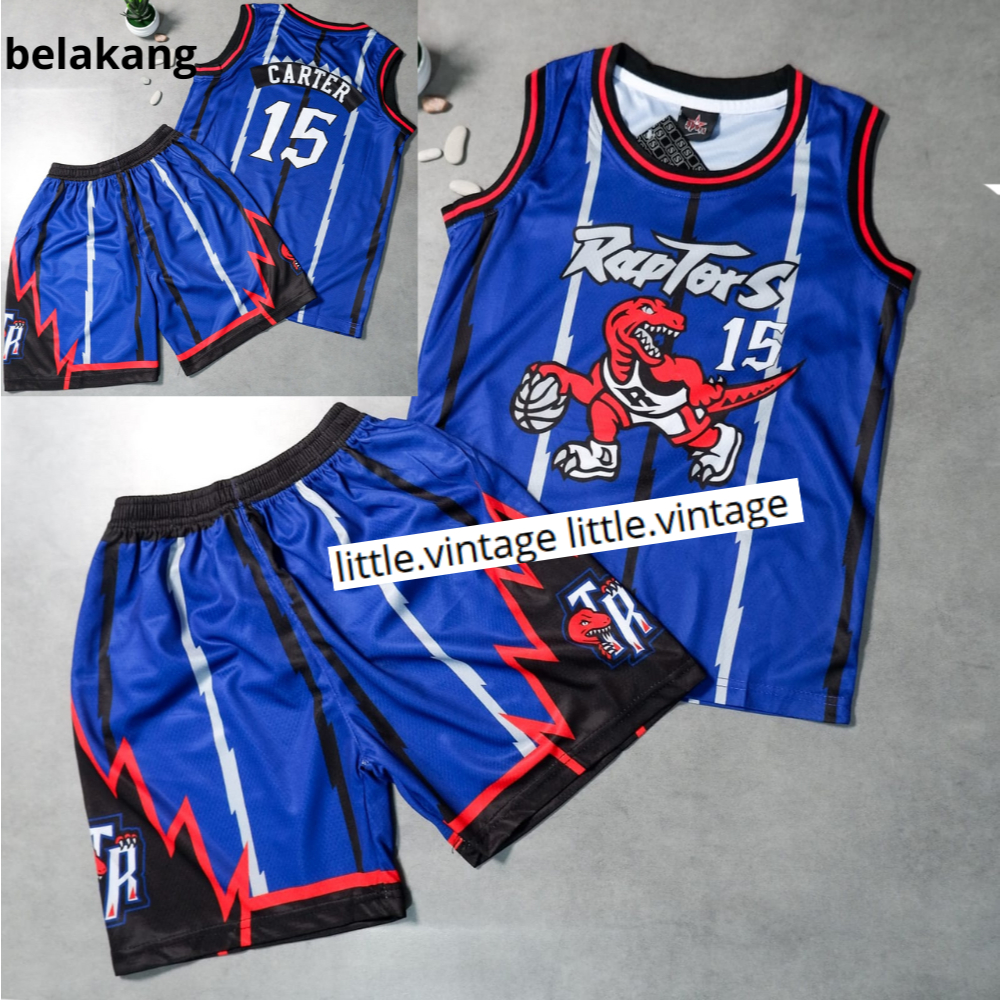 1 SET SETELAN STELAN JERSEY BASKET ANAK ANAK TORONTO RAPTORS CARTER 15- CELANA BASKET - BASKETBALL S