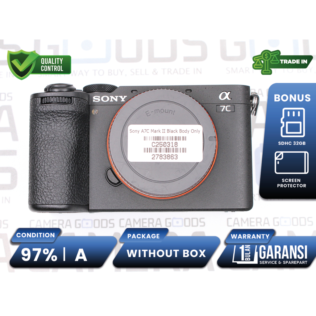 Kamera Sony A7C Mark II Mirrorless Full Frame Body Only Second Bekas Grade A / Alpha A7CII - C250318