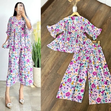 NADIRA ONE SET RAYON VIRAL MOTI TERBARU TANGAN 7/8 LD110 / ONE SET RAYON / SETELAN MOTIF / SETELAN R